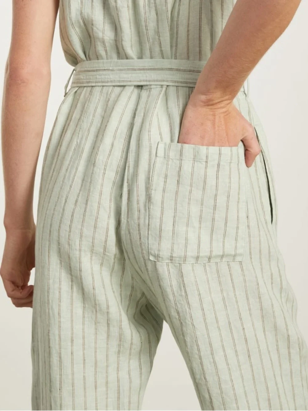 Everlane Linen Picnic Jumpsuit Seafoam